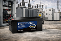 Batería NEWMAX LiFePO4 12.8V 200Ah de estado sólido coreana, 5000 ciclos, ligera, sin mantenimiento, para energía solar/UPS/RV/marina/carritos de golf