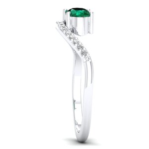 REYES Customizable 925 Sterling <b>Silver</b> GRA Certified Moissanite Engagement <b>Rings</b> Oval Cut 0.5 Carat <b>Emerald</b> Gemstone Jewelry - Product Image 3