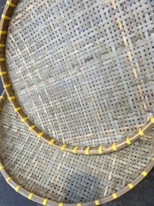 Reusable Handmade Round Smoked Bamboo Drying and Serving Trays for Agricultural Products Farm Produce Food and Herbs - Product Image 3
