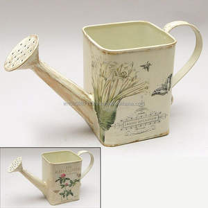 <b>Metal</b> galvanized water can with durable <b>enamel</b> <b>paint</b> finished displaying bright flower designs suitable <b>for</b> patio and garden use - Product Image 6