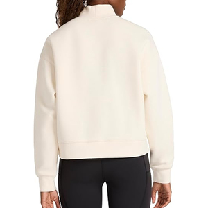 Haut décontracté ample à col montant en molleton polyester/coton pour femme, avec épaules tombantes surdimensionnées, personnalisable avec logo imprimé, couleur unie - Product Image 3