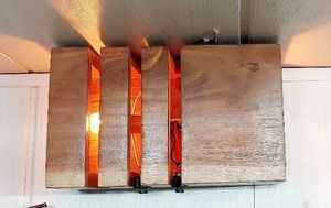 Lámpara de Techo Moderna de Madera, Lámpara Colgante Cuadrada LED Ecológica, Iluminación Decorativa para Sala de Estar Interior - Product Image 4