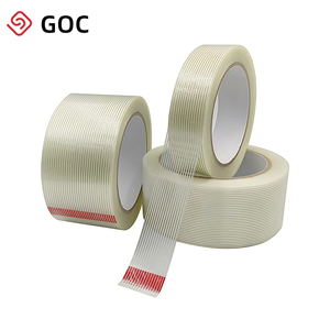 شريط ألياف زجاجية عالي القوة من GOC، شريط تغليف متين مع طبقة PET ولاصق حراري لتغليف المنصات - Product Image 1