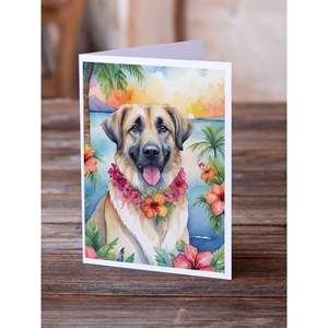 Whimsical A7 tamaño 5x7 tarjetas de notas en blanco Paquete de 8 con sobres Pastor de Anatolia Luau diseño tarjetas de felicitación - Product Image 2