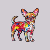 Broche en émail géométrique animale, motif chien coloré, épinglette pour sac à dos, accessoires vestimentaires, bijoux de mode, cadeaux pour amis