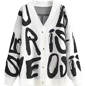 Customizable Women's Casual Winter Knitted Woven <b>Cardigan</b> Embroidered Letter Pattern Pocket <b>Sweater</b> Jacket Breathable Logo - Product Image 4