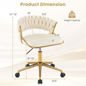 Nuova Sedia da Ufficio Direzionale Girevole a 360 Gradi, Regolabile in Altezza, Imbottita con Schienale Intrecciato a Mano - Product Image 4