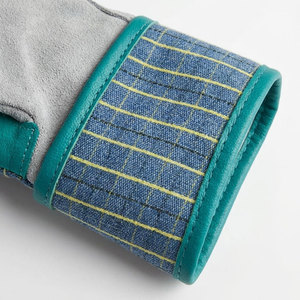 Gants de travail robustes en cuir de vachette renforcé avec dos en toile de coton, poignets caoutchoutés et doublure intérieure en polaire - Product Image 6