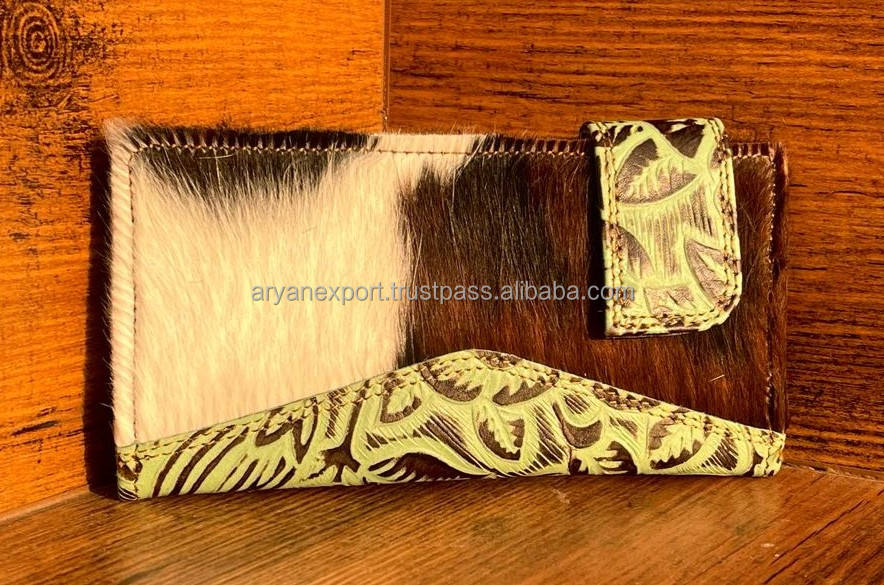 Brown With Green Embossed Print