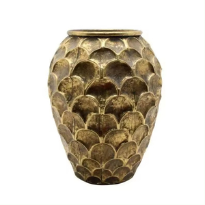 Nouveau vase à fleurs décoratif en métal doré, de forme optimale pour la décoration intérieure et extérieure, vases à fleurs pour table - Product Image 3