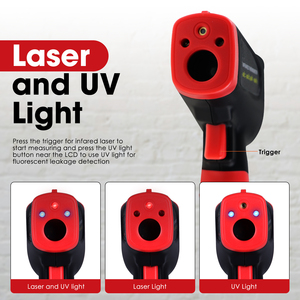 New High Quality Industrial Infrared Thermometer Non-Contact Temperature with Humidity, Dew Point & K-Type Probe Input - Product Image 4