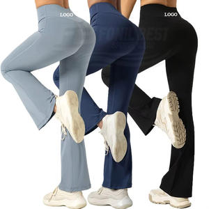Pantalones Deportivos Personalizados, Reciclables, Transpirables, de Cintura Alta Elástica, de Secado Rápido, con Diseño Ancho y Ajustado, para Gimnasio y Entrenamiento - Product Image 1
