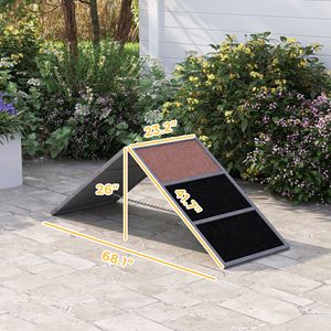 Rampa per Agility Canina Grigia con Superficie Antiscivolo per Tutte le Razze, Attrezzatura per Allenamento Ostacoli a Forma di A - Product Image 3