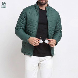 Pakistan Manufacture Winter Warm Canvas Puffer <b>Jacket</b> Red Color Full Sleeve Stand Collar Men Windproof Breathable Custom Design - Product Image 2
