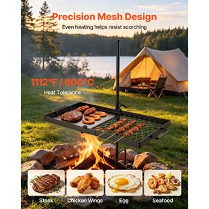 Parrilla Giratoria Resistente de 24 Pulgadas para Fogatas, Parrilla Portátil de Acero para Barbacoa con Ajuste de Altura de 360 Grados - Product Image 4