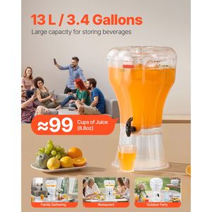 Dispenser per Bevande in Plastica da 3,4 Galloni con Rubinetto Anti-Goccia, Erogatore da 5L per Succhi, Tè Freddo, Limonata per Feste, 220V - Product Image 2