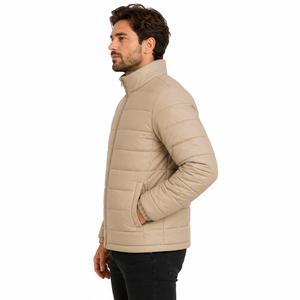 Veste matelassée décontractée d'hiver pour homme, col montant, isolée, imperméable, pour l'extérieur, fournisseur OEM B2B - Product Image 3