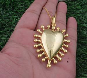 Pendentif Cœur Plaqué Platine en Argent Sterling 925 avec Sertissage Bezel, Bijoux Vintage, Vente en Gros, Prix Usine - Product Image 5