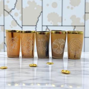 Ensemble de verres à boire en corne de buffle polie pour Noël - Tasse en corne imperméable pour vin, café, bière, en provenance d'Inde - Product Image 1