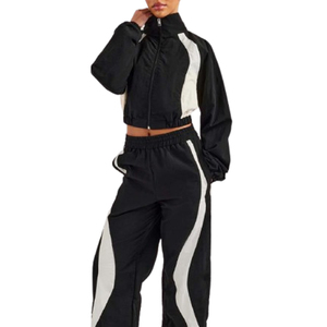 Ensemble de survêtement personnalisé pour homme, coupe-vent imperméable réfléchissant en polyester et nylon, veste zippée et pantalon - Product Image 3