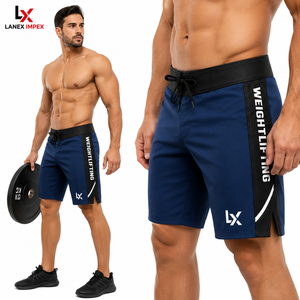 Custom <b>Men</b>’s Weightlifting Training Board Shorts Quick Dry Gym Fitness Swim <b>Trunks</b> 4-Way Stretch Athletic Beachwear OEM ODM - Product Image 2