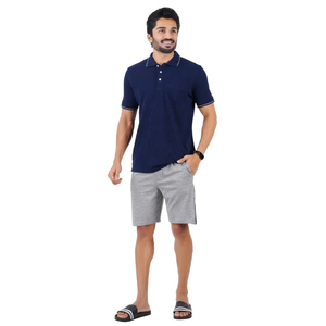 Conjunto de dos piezas de verano para hombre, camisa de manga corta de algodón liso y pantalones cortos, tela transpirable, perfecto para uso diario, hecho en Pakistán. - Product Image 5