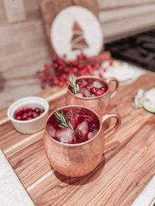 <b>Copper</b> Moscow mule cup set for refined designer refreshment <b>tables</b> hammered finish metal cups durable reusable party mugs - Product Image 2