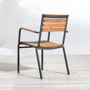 เก้าอี้รับประทานอาหารไม้สักพรีเมียมพร้อมโครงอะลูมิเนียมเคลือบผิวทนทานสำหรับโครงการเฟอร์นิเจอร์รีสอร์ทกลางแจ้งและธุรกิจบริการหรือขายปลีก - Product Image 4