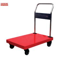 Chariot à plate-forme de manutention avec poignée en acier inoxydable Capacité de 400kg à usage intensif avec roues Chariot d'entrepôt industriel