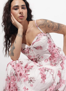 เดรสผ้าฝ้ายสีขาวลายดอกไม้สำหรับผู้หญิง สายเดี่ยว แขนกุด สไตล์ลำลอง ทรงเอไลน์ น้ำหนักเบา ระบายอากาศได้ดี แฟชั่นทันสมัย - Product Image 4