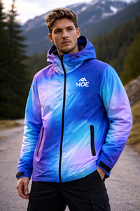 Chaqueta cortavientos térmica para hombre con efecto de cambio de color, revestimiento impermeable, con capucha, de nailon, proveedor OEM. - Product Image 2