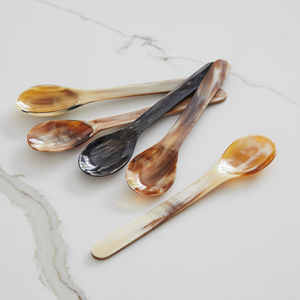 Cuillère en corne de haute qualité, finition miroir, écologique, pour café et dîner, idéale pour les fêtes, à prix abordable - Product Image 5