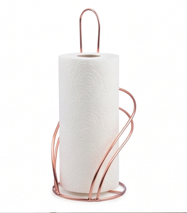 Porte-papier moderne en fil de cuivre avec base ronde, design minimaliste, idéal pour la cuisine, la salle à manger et la salle de bain - Product Image 6