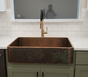 Lavabo de baño de cobre antiguo de alta calidad con superficie cuadrada, embalaje OEM, para lavarse las manos, ¡gran oferta! - Product Image 2