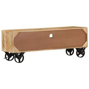 Meuble TV en bois de manguier naturel avec support en fer forgé et finition brute en bois de manguier - Product Image 3