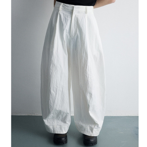 White Women's Loose Wide Leg Harem Pants High <b>Waist</b> Full Length Cotton Casual Summer <b>Trousers</b> Pockets <b>Elastic</b> <b>Waist</b> Breathable - Product Image 6