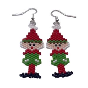 Louisiane Mardi Gras Seed Boucles d'oreilles perlées Broderie coupe pipe Perles de rocaille et paillettes Boucles d'oreilles de l'Inde Boucles d'oreilles faites à la main - Product Image 6