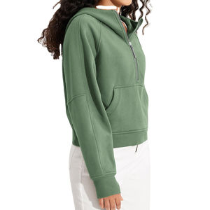 Sudadera con Capucha y Media Cremallera Bordada y Transpirable para Invierno, Diseño Unisex con Estampado Digital, Ropa Casual Urbana para Mujer - Product Image 3