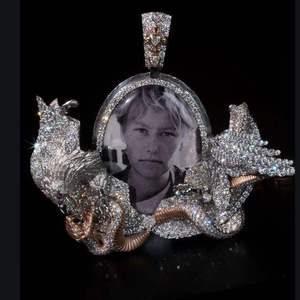 Custom Iced Out Moissanite Photo Pendant Oval Memory Charm Silver Plated Jewelry for <b>Memorial</b> <b>Gift</b> - Product Image 1