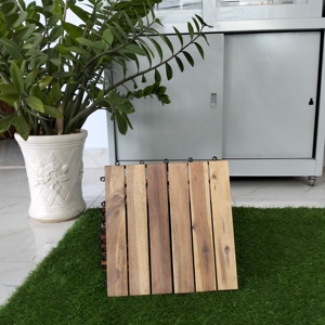Acacia species wood deck tile 300 x 300 mm waterproof anti slip decor terrace back yard balcony pool garden way swimming pool - Product Image 1