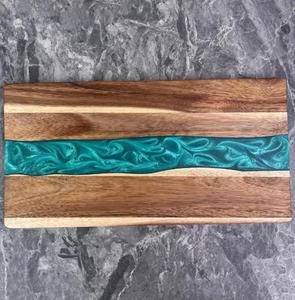 Planche à découper rectangulaire en acacia de luxe, planche à découper décorative pour la cuisine, planche à découper artisanale pour la préparation des aliments, durable, passe au lave-vaisselle, idéale pour servir - Product Image 1