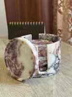 Ensemble de 6 sous-verres en marbre Calacatta de luxe, faits à la main, en pierre naturelle vert forêt, pour la maison, le bureau, la table à manger