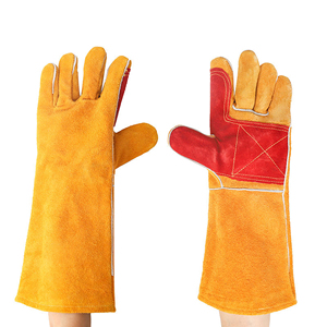 Durable Garden Adjustable Heat Resistant Long Hand Cow Leather Tig Welding Safety Gloves for Welder Workers - Product Image 3