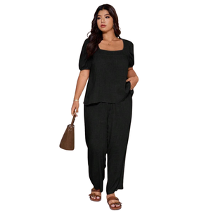 Ensemble de combinaison imprimée pour femmes, tenue décontractée à manches courtes - Product Image 5