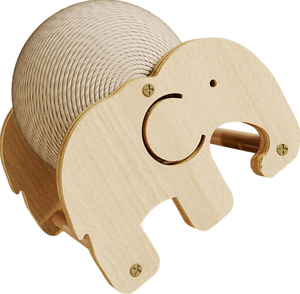 Cute <b>Cat</b> Scratcher Wheel Toy Seagrass Rope Claw Grinding Ball with Wooden Stand <b>Cat</b> Scratcher Toy for Indoor <b>Cats</b> Play - Product Image 3