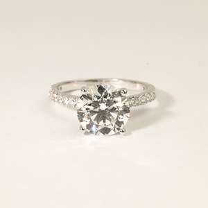 Bague en diamant de laboratoire taille ronde, or massif 14K 18K, alliance éternité pour femme, bijoux en platine - Product Image 3