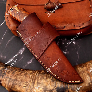 มีดล่าสัตว์/มีดสกินเนอร์ ใบมีดเหล็กดามัสกัสคุณภาพสูงคมกริบ พร้อมรูจับนิ้ว ด้ามเรซิ่นทรงกรวยสน ออกแบบตามหลักสรีรศาสตร์ รับผลิตแบบ OEM - Product Image 6