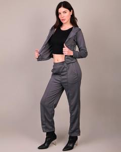 Custom Womens <b>White</b> Black Velvet Tracksuit Full Zip Jacket Wide Leg Pants Athletic Sportswear Training Jogging Matching <b>Set</b> - Product Image 5