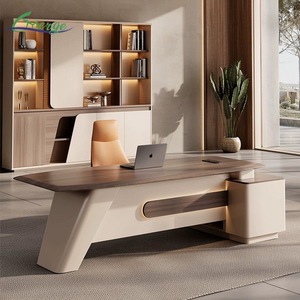 GLORY MERGE Bureau de direction moderne pour PDG, mobilier de bureau, bureau de <span class=keywords><strong>gestionnaire</strong></span>, table de bureau en bois en forme de L - Product Image 1