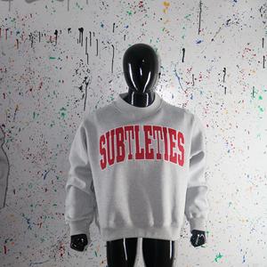 Sudadera de cuello alto SUBTLETIES HEATHER GREY 100% RED con apliques bordados, sudadera de cuello ancho URBAN PRODUCTIONS - Product Image 3